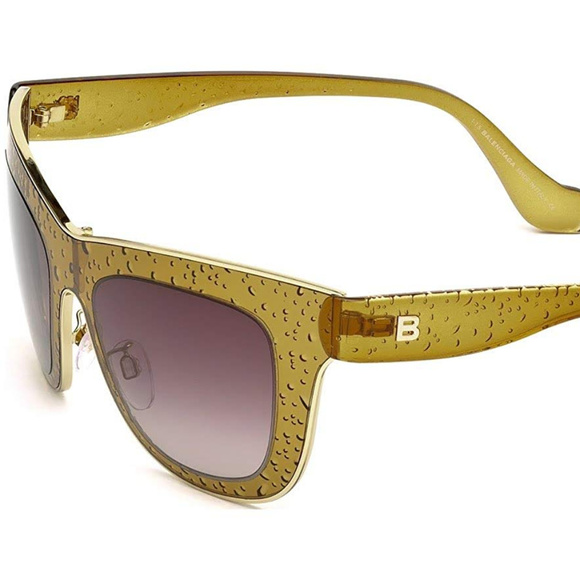 BALENCIAGA BA 0055 SUNGLASSES GOLD NEW IN CASE - Picture 7 of 7